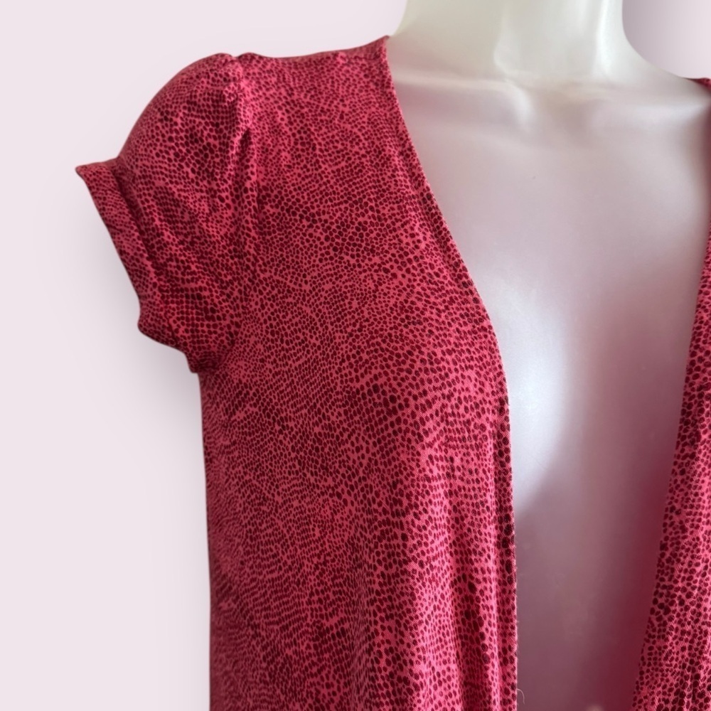 Express Raspberry Open Front Long Cardigan Short Sleeve Size XS - Picture 4 of 6